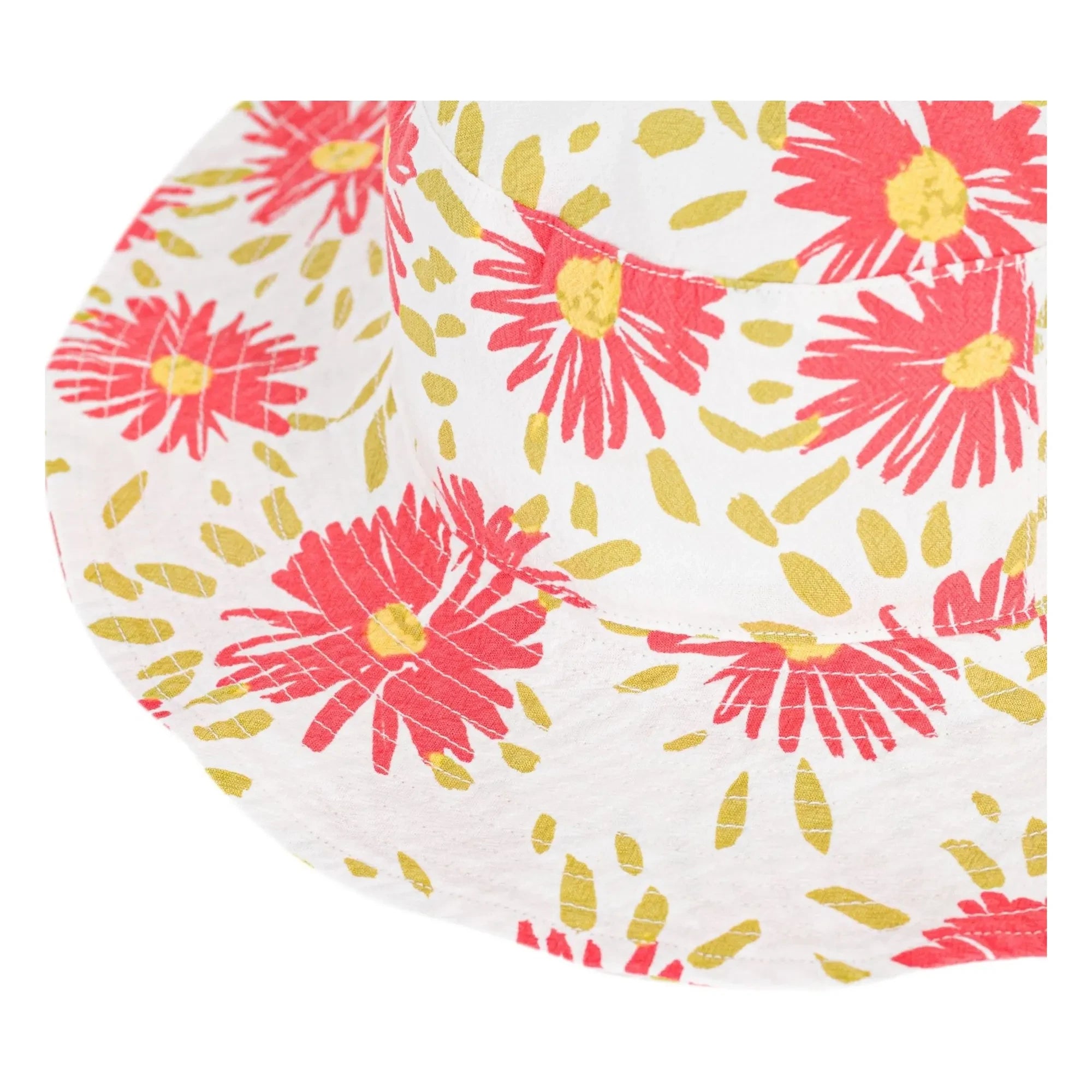 Petit Bateau - Capeline aus Bio-Baumwolle mit Blumenmuster | Ecru