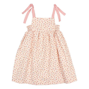 Búho - Seersucker floral bow dress | Peach