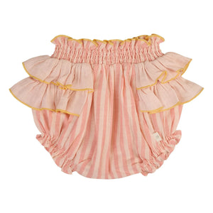 Lilinoa - Ruffled Flower High School Striped | Blush
