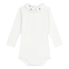 Petit Bateau - Organic Cotton Polo Neck Body | White
