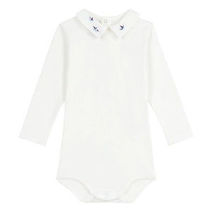 Petit Bateau - Organic Cotton Polo Neck Body | White