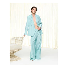 Forte Forte - Kare Kesim Taffeta İşlemeli Ceket | Aqua