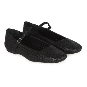 Augusta - Julieta Geflochtene Babyschuhe | Schwarz