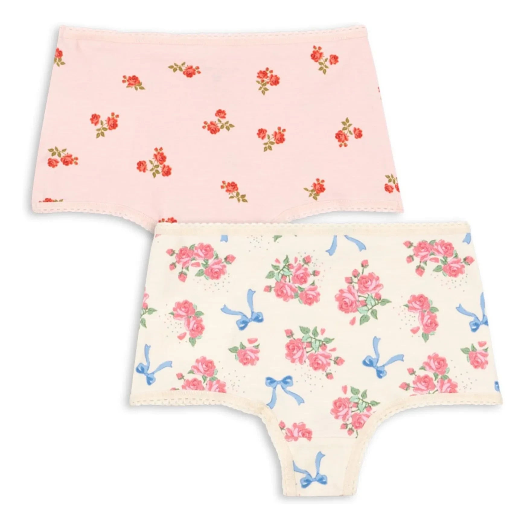 Konges Sløjd - Hipster-Höschen aus Bio-Baumwolle mit Blumenmuster, 2er-Pack | Puderrosa