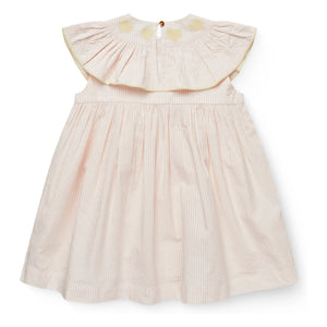 Copenhagen Colors - Striped Seersucker Organic Cotton Dress | Light Pink