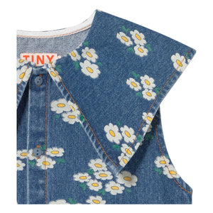 Tinycottons - Kot Oversize Yaka Papatya Elbise | Mavi