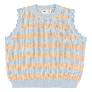 Morley - Xelmo Wave Crochet Top | Light blue