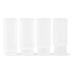 Ferm Living - Ripple Longdrinkgläser - 4er Set | Weiß