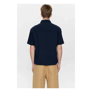Anerkjendt - Akotto Seersucker Shirt | Dark Blue