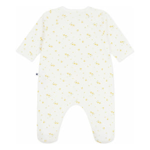 Petit Bateau - Çıtçıtlı Çiçek Desenli Organik Pamuklu Pijama | Beyaz
