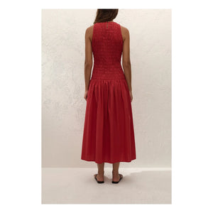 Faithfull the Brand - Sanchia Kleid aus Baumwolle | Rot