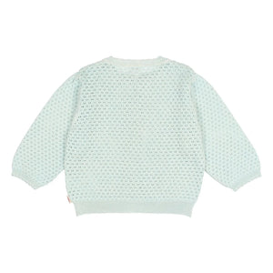 Búho - 3/4 Kollu Pointelle Bio-Baumwoll-Cardigan | Mintgrün
