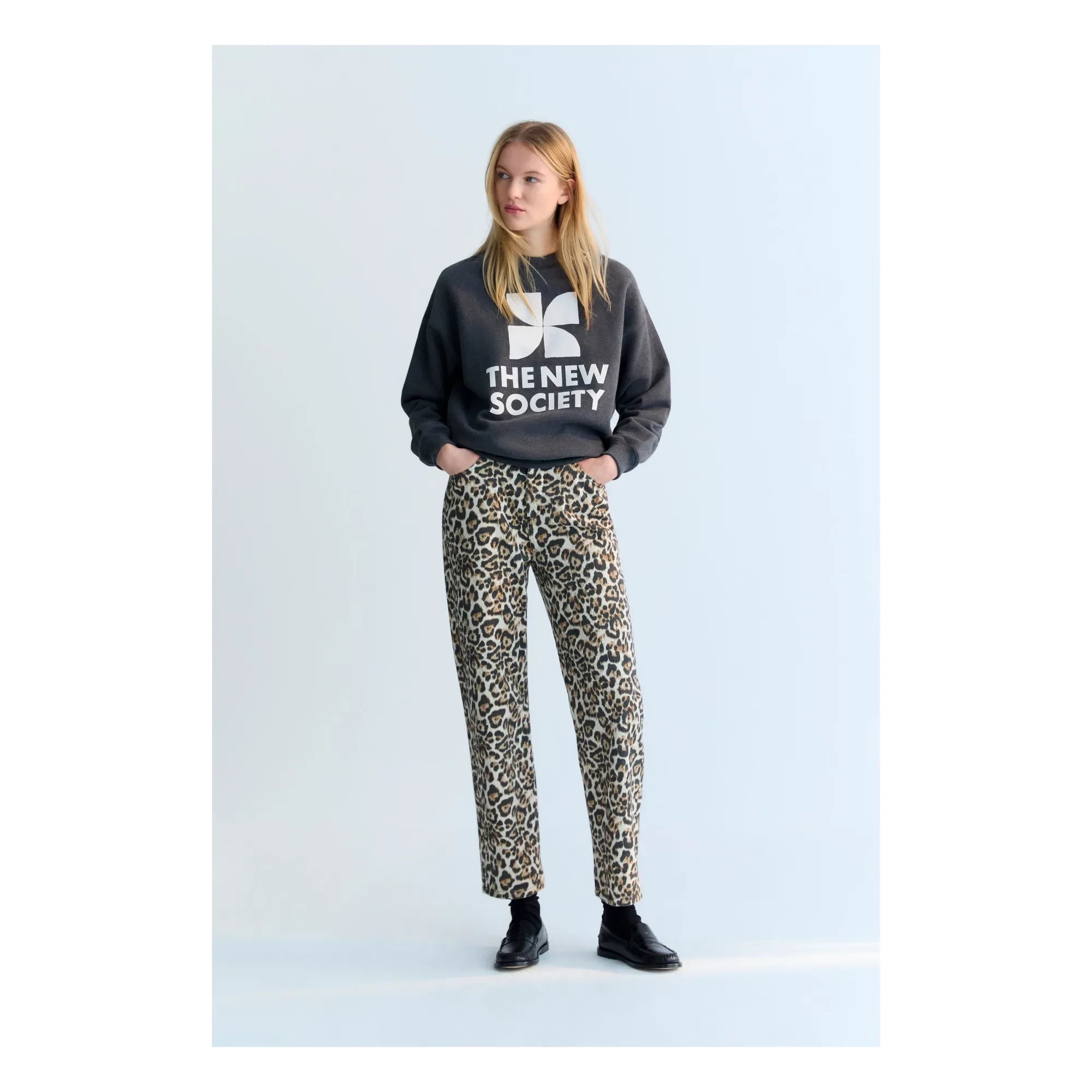 the new society - TNS Logo sweatshirt | Koyu gri melanj