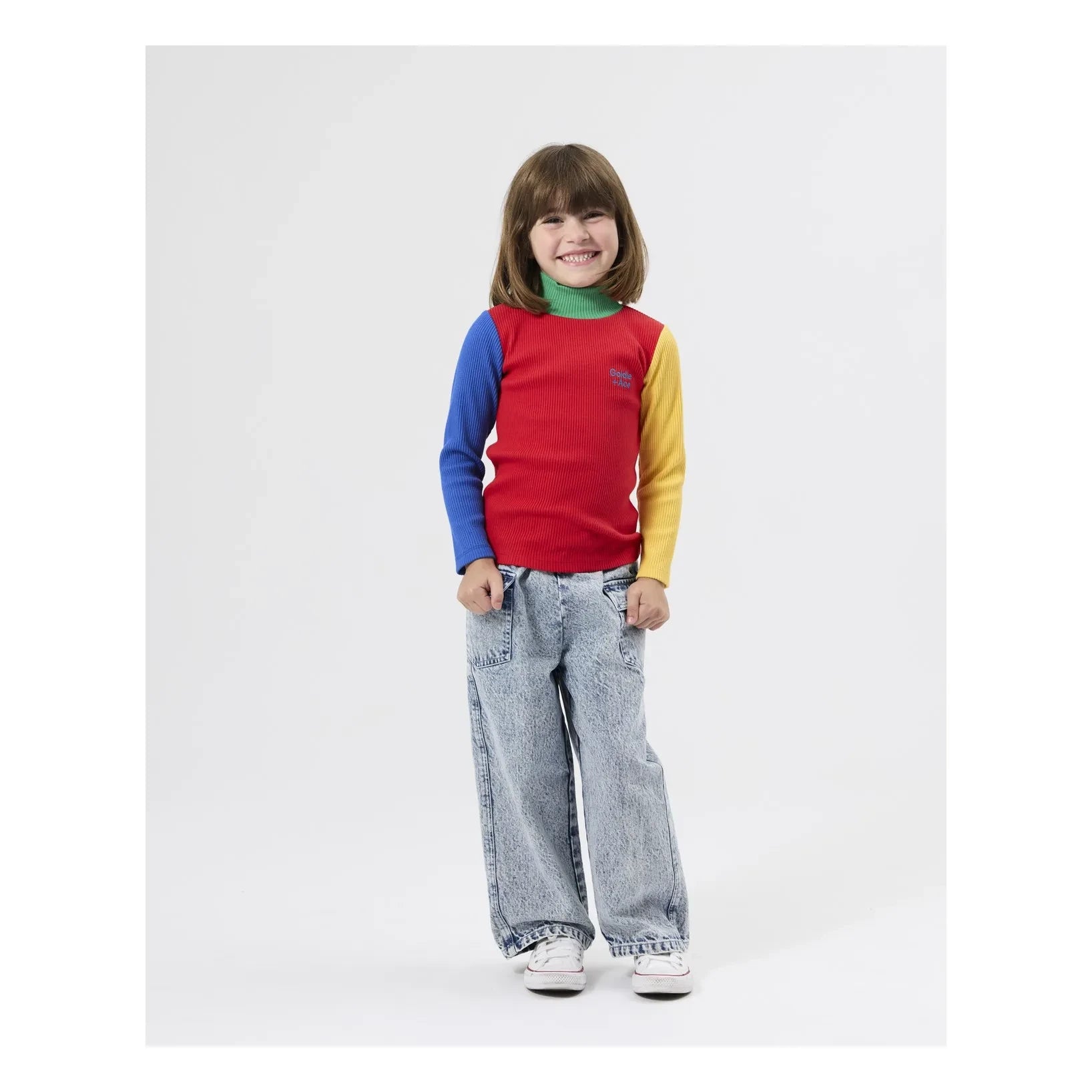 Goldie + Ace - Renk Bloklu Fitilli Balıkçı Yaka | Kırmızı
