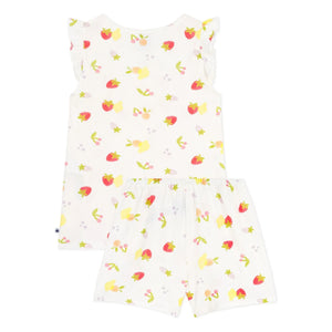 Petit Bateau - Organik Pamuklu Kısa Pijama - Meyveli | Ekru