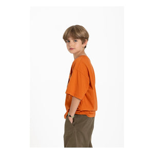 Hundred Pieces - Finn Moto Organik Pamuk Tişört | Kiremit