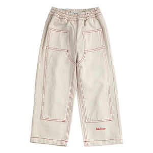 Bobo Choses - Organik Pamuklu Twill Panelli Pantolon | Beyaz