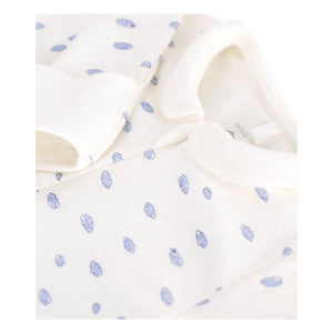 Petit Bateau - Cloud Organic Cotton Zip-Up Pajamas | White