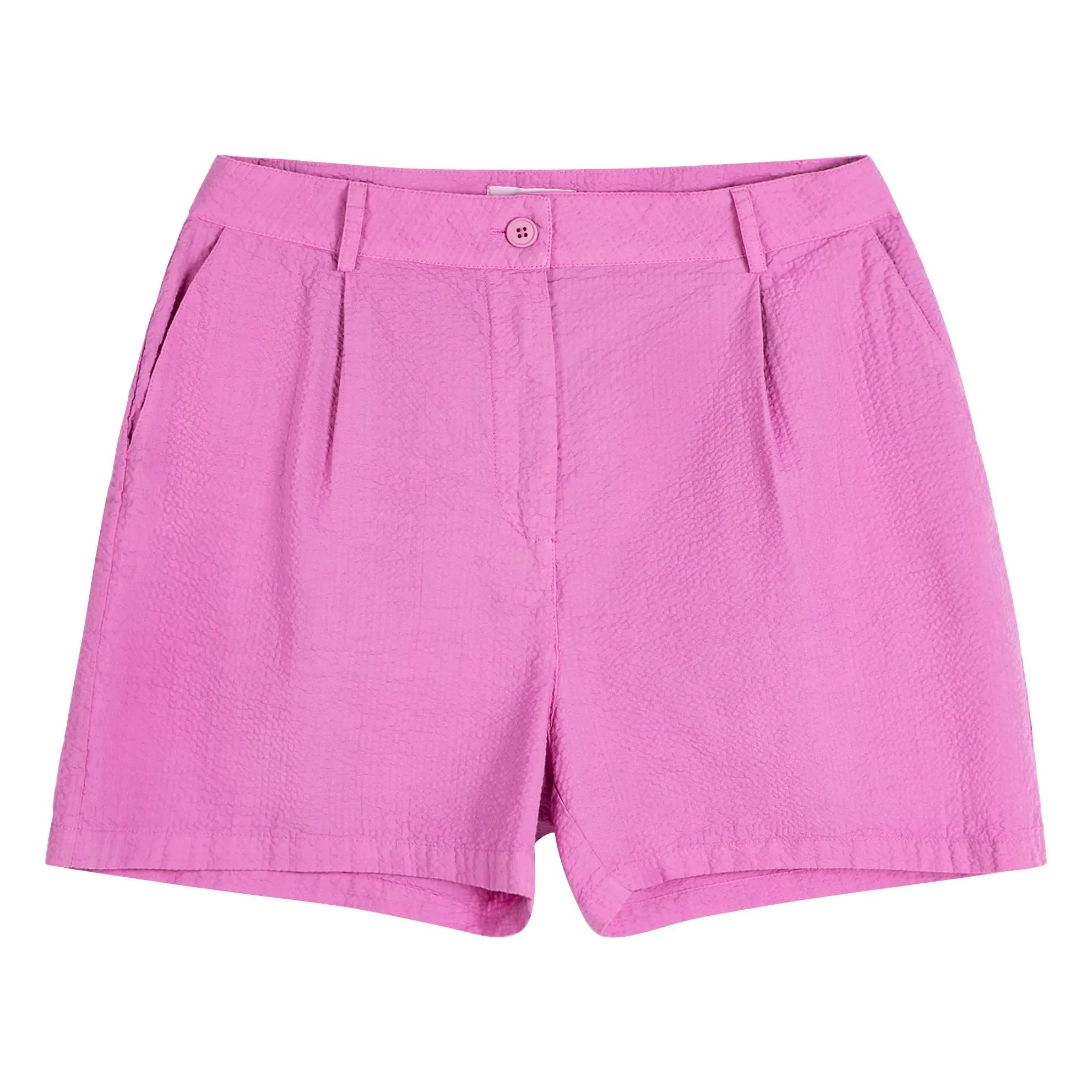 Bobo Choses - Lila Baumwoll-Seersucker Plissierter Short
