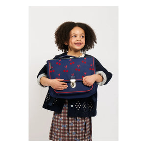 Caramel & Cie - Velvet Cherry Small Handbag | Navy Blue