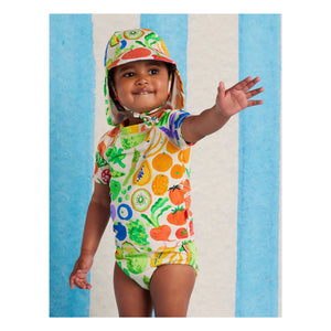 Halcyon Nights - Früchte Recyceltes Faser UV-Schutz Badeshirt | Ecru