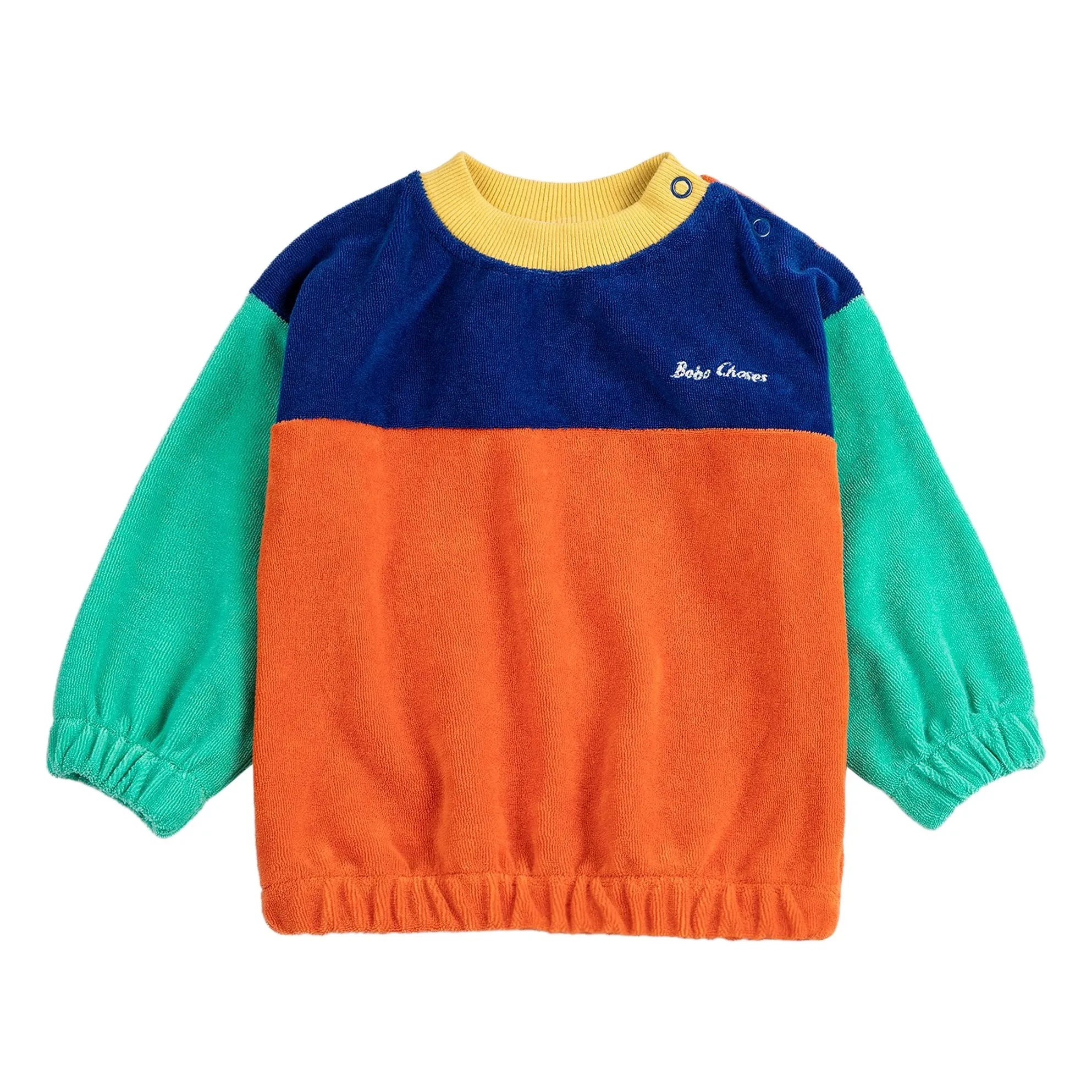 Bobo Choses - Color Block Organic Cotton Baby Sweatshirt | Orange