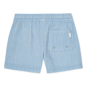 Les Deux - Stan Gestreifte Badeshorts | Hellblau