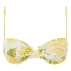 Peony - Büzgülü Tatil Balconnet Bikini Üstü | Sarı