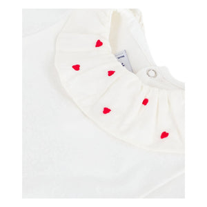 Petit Bateau - Heart Organic Cotton Bodysuit | White