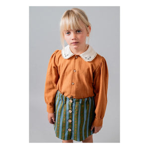 birinit - Levante Çizgili Etek | Yeşil