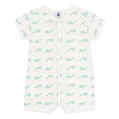 Petit Bateau - Whale Kombishort Pijama | Beyaz