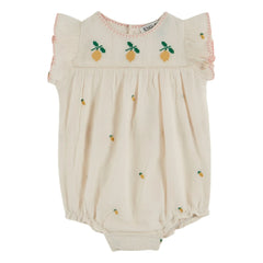 Emile et Ida - Overall mit Zitronenstickerei | Creme