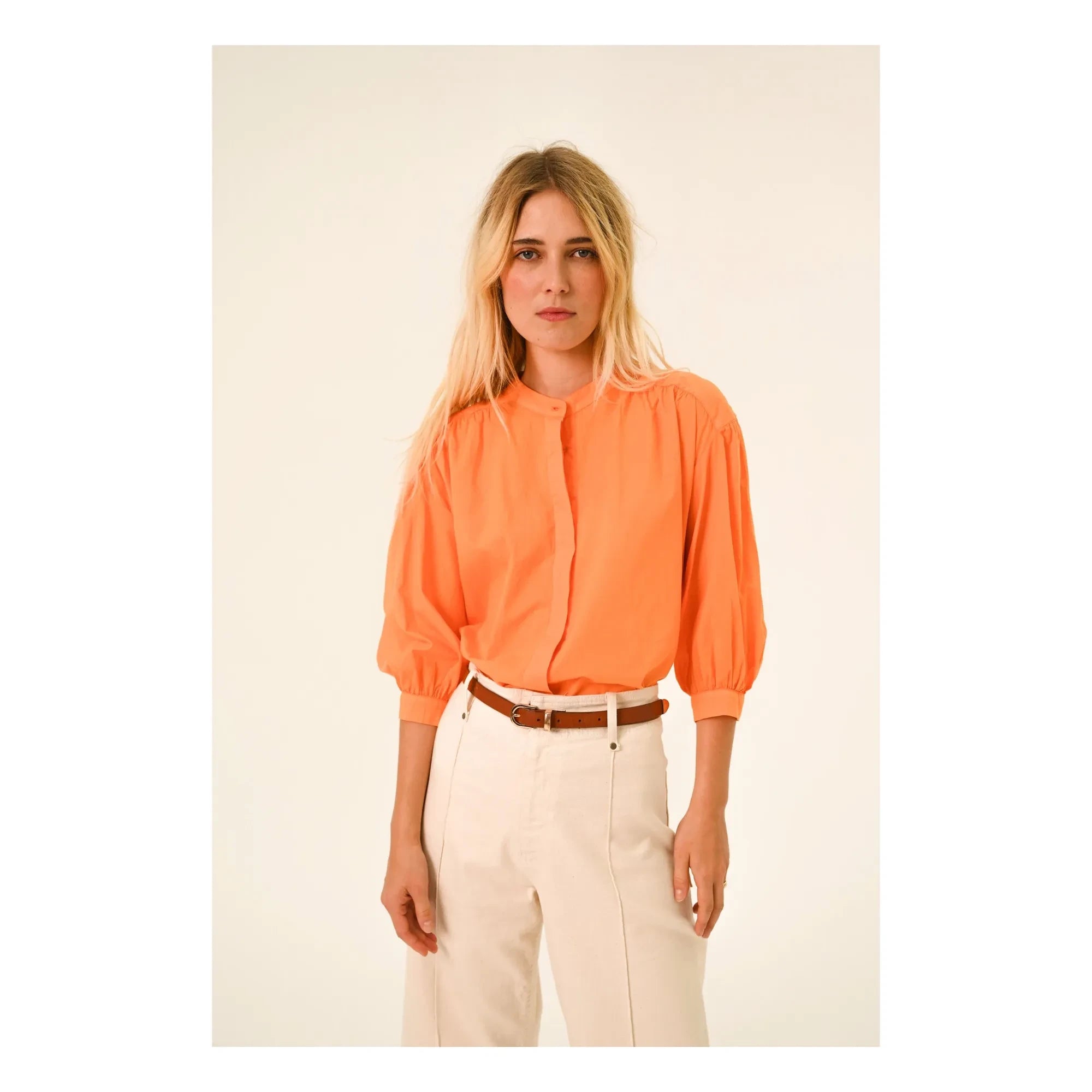 Sacrécoeur - Carla Aurora Poplin Bluse | Orange