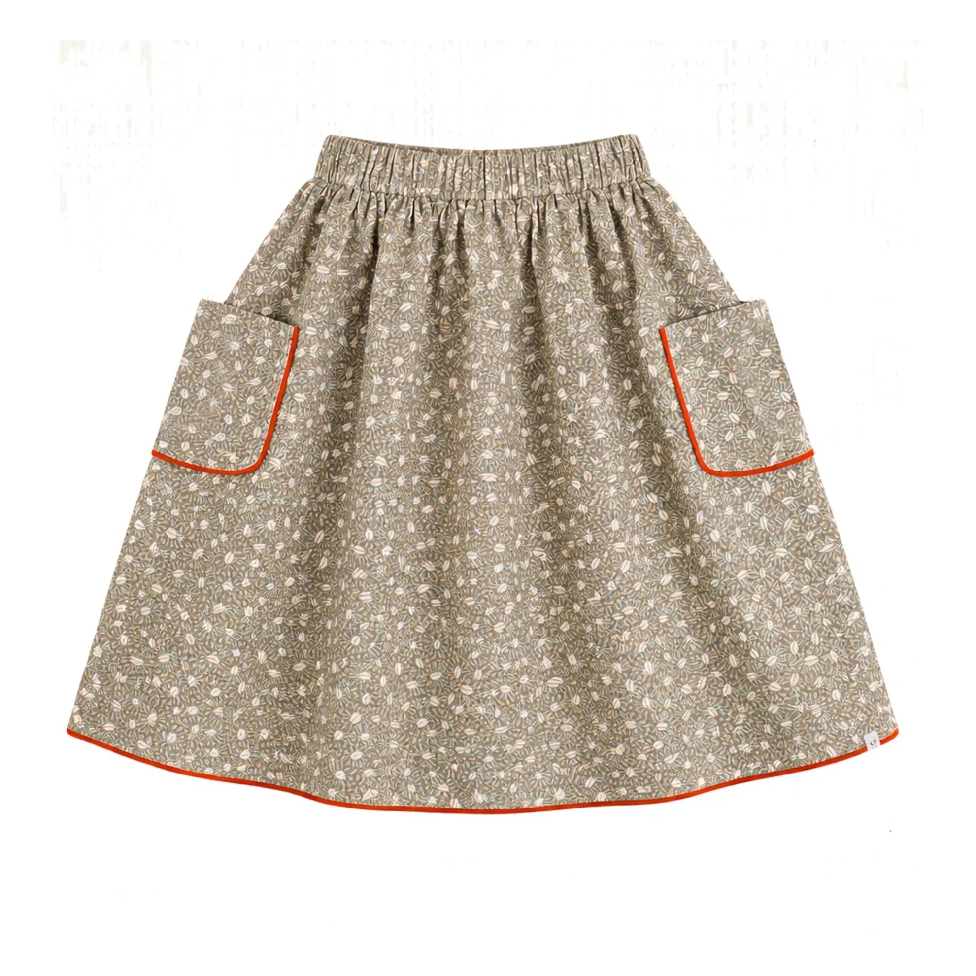 THE LiTTLE POETS - Amália Nature embroidered skirt | Khaki brown
