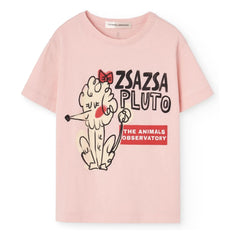 The Animals Observatory - Rooster T-shirt Zsazsa Pluto Organik pamuk | Açık Pembe