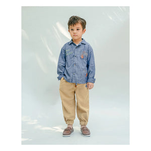 Gingersnaps - Lewis besticktes Chambray-Hemd | Blau