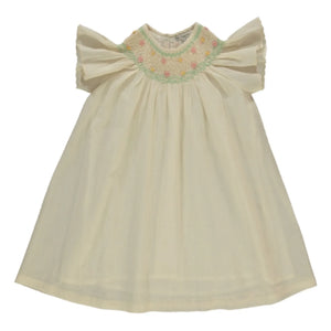 Bebe Organic - Luna Blumenkleid mit Rüschen | Ecru
