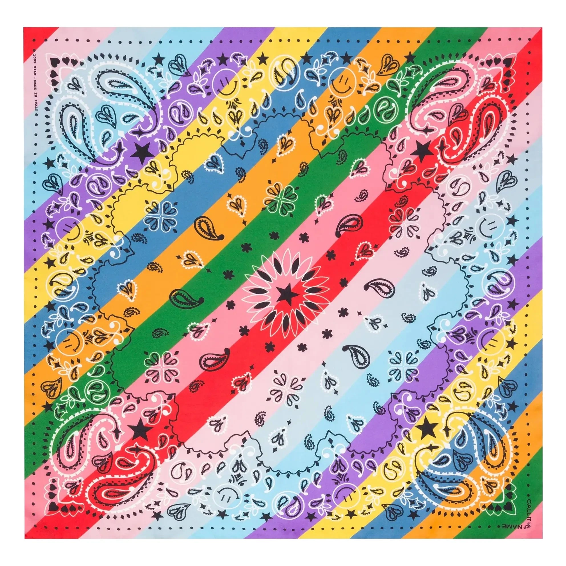 Call it by your name - Bandana Small Rainbow Silk | Blau