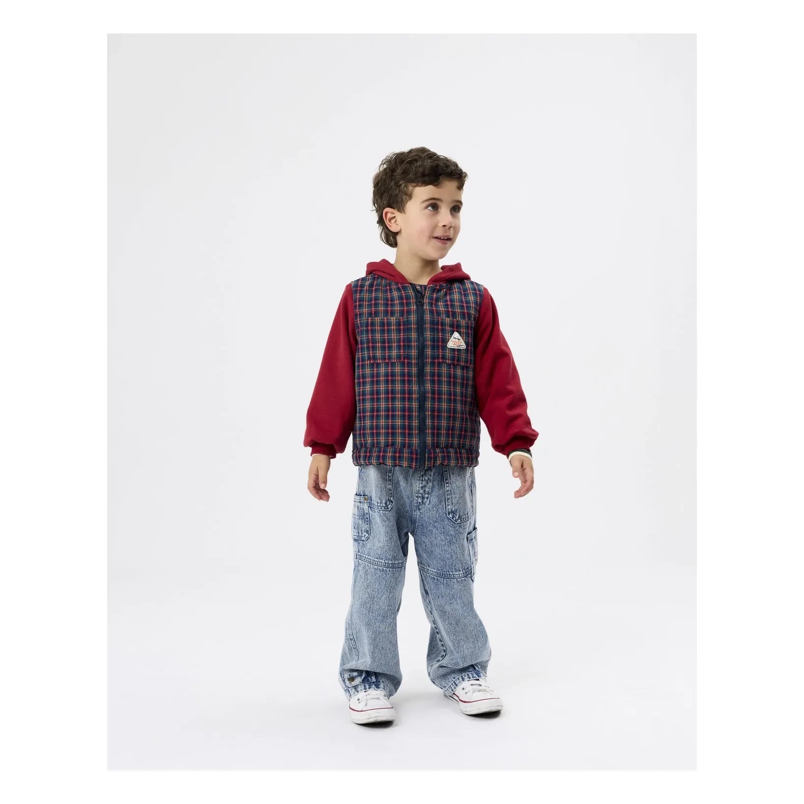 Goldie + Ace - Plaid Hooded Jacket | Red