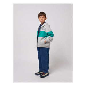 Bobo Choses - Joy organik pamuklu fermuarlı sweatshirt | Gri melanj
