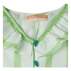 Fabula - Striped Ruffled Jumpsuit | Light Green