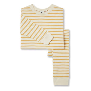 Sleepy Doe - Organik pamuklu çizgili pijama | Sarı