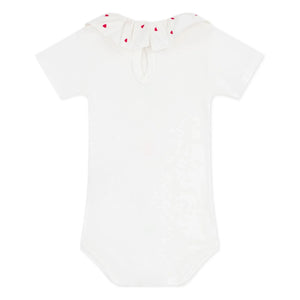 Petit Bateau - Heart Organic Cotton Bodysuit | White