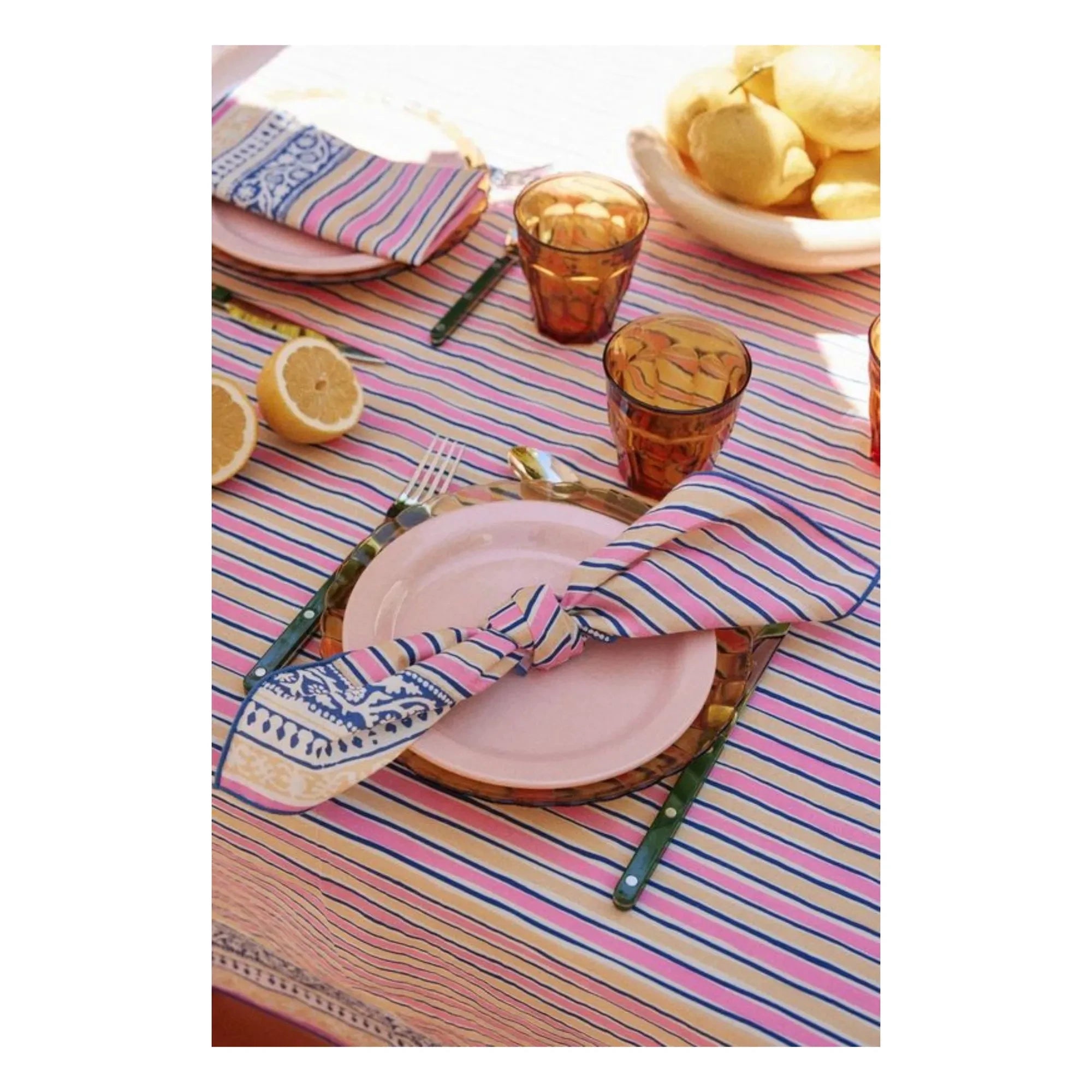 Louise Misha - Carlotta peçeteler - 4'lü Set | Fuşya