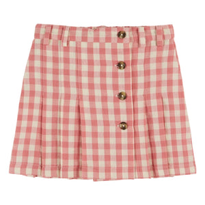 Emile et Ida - Plissierter Vichy-Rock | Rosa