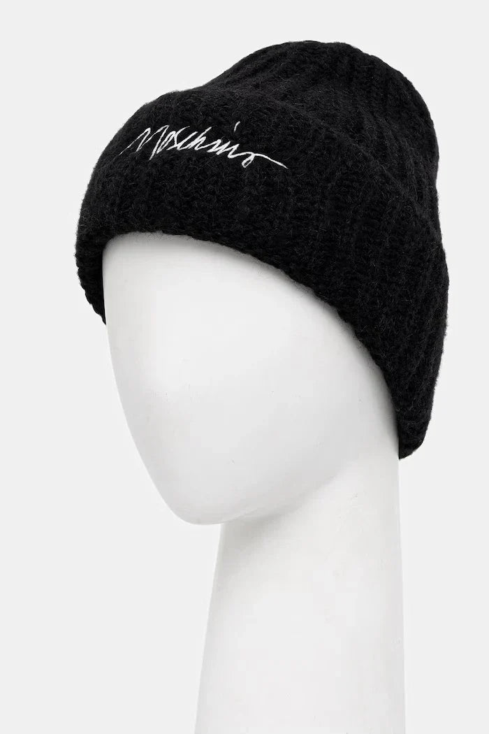 Moschino yünlü kumaştan kadın beanie şapka