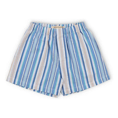the new society - Tebas Gestreifte Bermudashorts | Hellblau