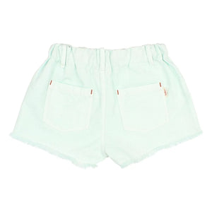 Búho - Püsküllü Denim Lyocell Şort | Aqua