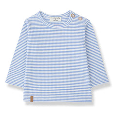 1+ in the family - Perello Ribbed Striped T-Shirt | Light Blue