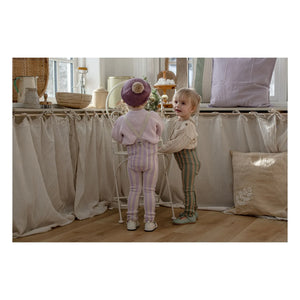Silly Silas - Striped Organic Cotton Strapless Blind Tights | Lavender